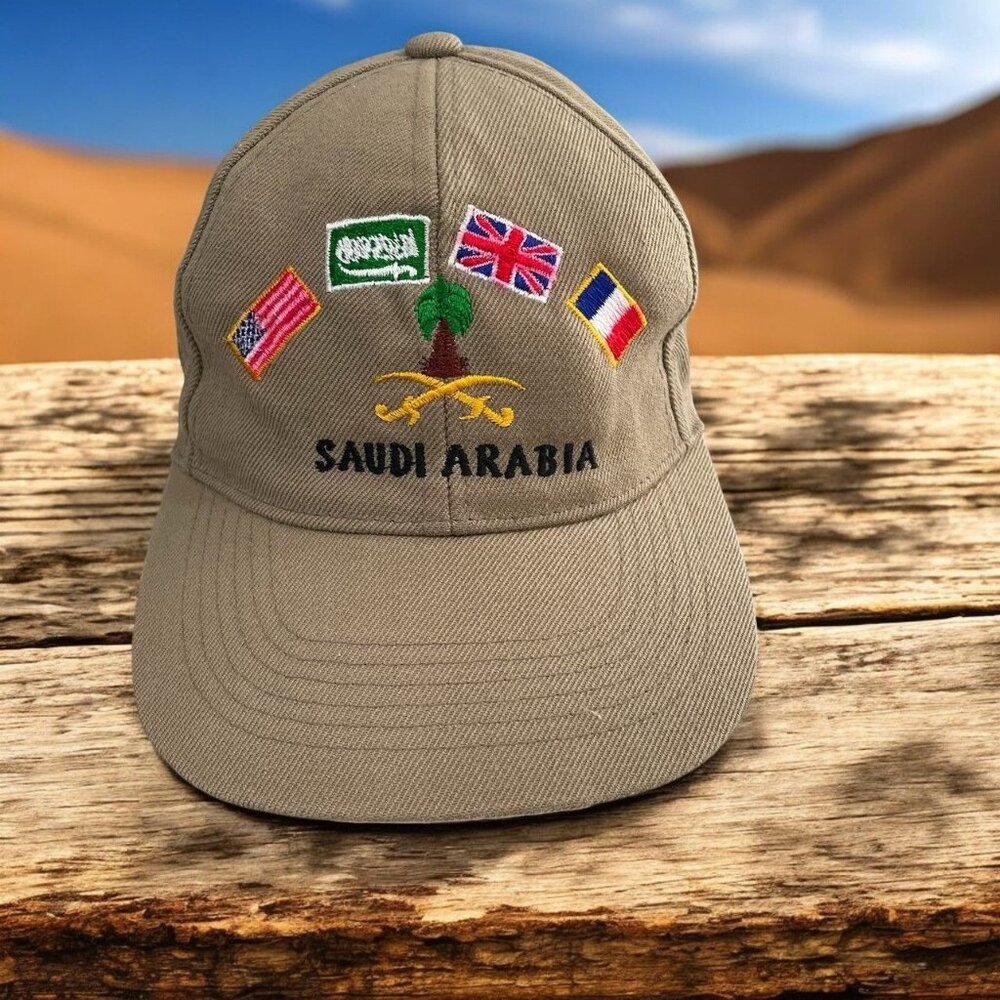 Saudi Arabia Flag Embroidered Cap With International Flags One Size Fits‎ All